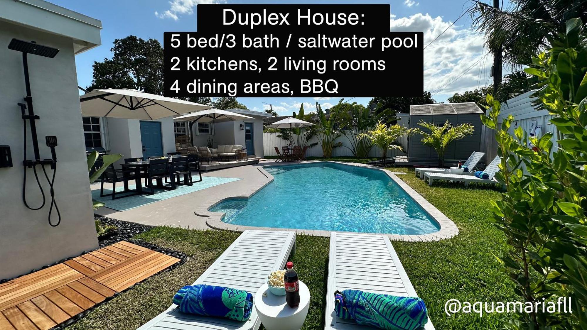 Aquamaria - Complete Duplex With Saltwater Pool, Perfect For Groups * Fort Lauderdale